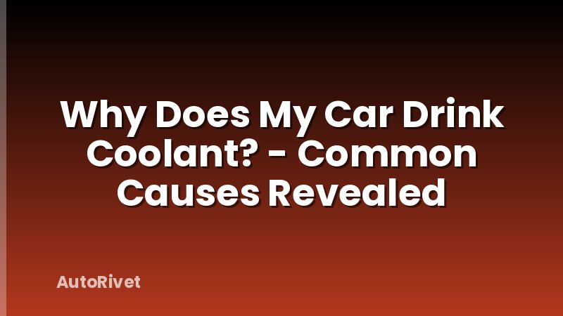Why Does My Car Drink Coolant? - Common Causes Revealed