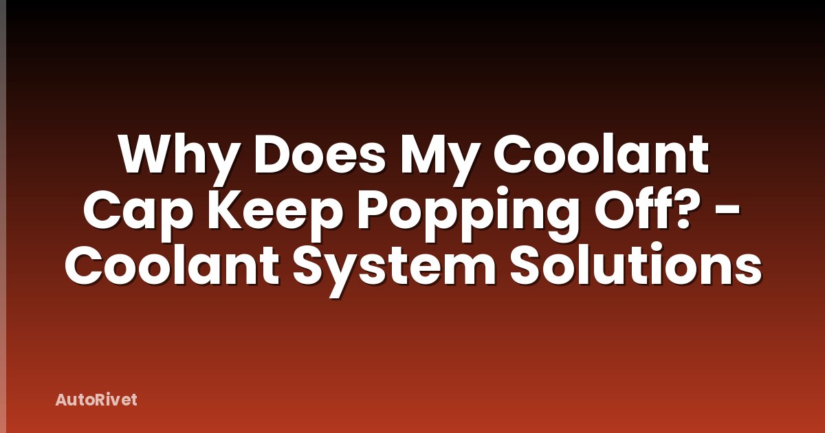 Why Does My Coolant Cap Keep Popping Off? - Coolant System Solutions