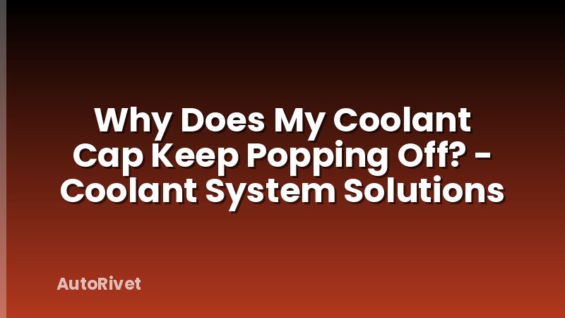 Why Does My Coolant Cap Keep Popping Off? - Coolant System Solutions