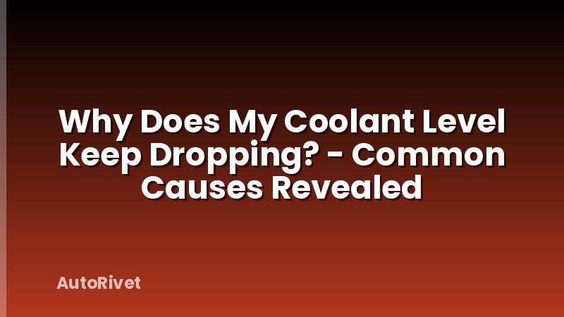 Why Does My Coolant Level Keep Dropping? - Common Causes Revealed