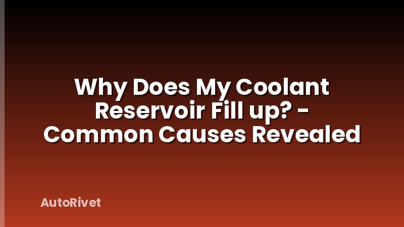 Why Does My Coolant Reservoir Fill up? - Common Causes Revealed