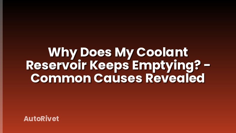 Why Does My Coolant Reservoir Keeps Emptying? - Common Causes Revealed
