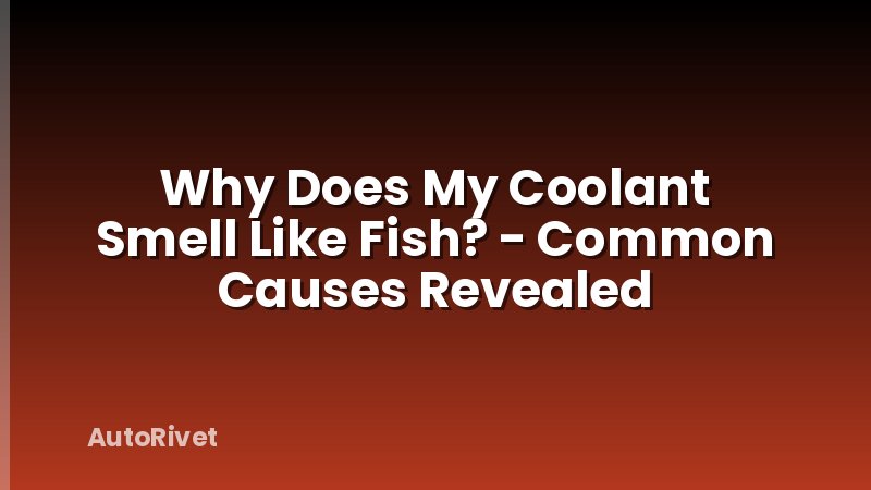 Why Does My Coolant Smell Like Fish? - Common Causes Revealed