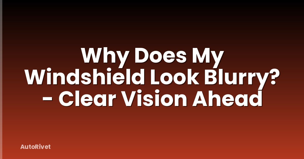 Why Does My Windshield Look Blurry? - Clear Vision Ahead