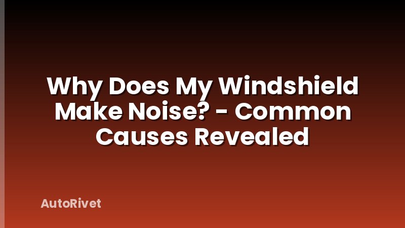 Why Does My Windshield Make Noise? - Common Causes Revealed