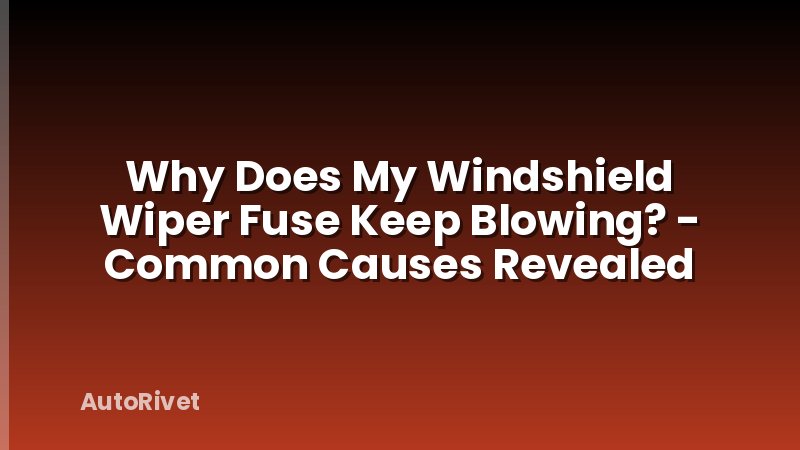 Why Does My Windshield Wiper Fuse Keep Blowing? - Common Causes Revealed