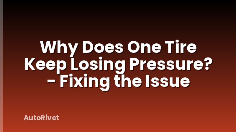 Why Does One Tire Keep Losing Pressure? - Fixing the Issue