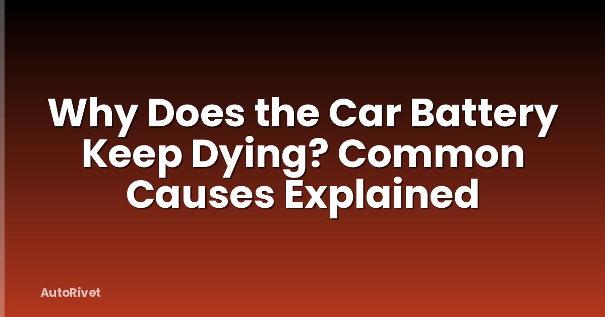 Why Does the Car Battery Keep Dying? Common Causes Explained