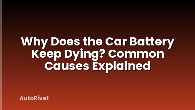 Why Does the Car Battery Keep Dying? Common Causes Explained