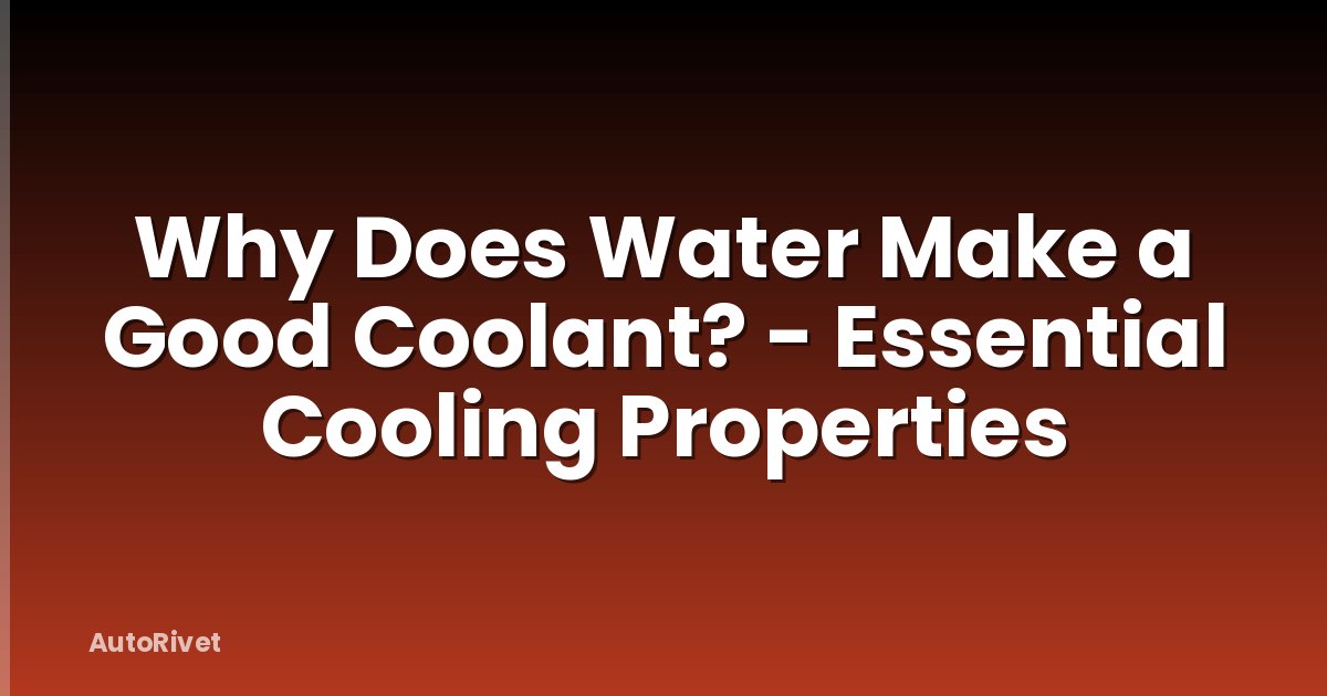 Why Does Water Make a Good Coolant? - Essential Cooling Properties
