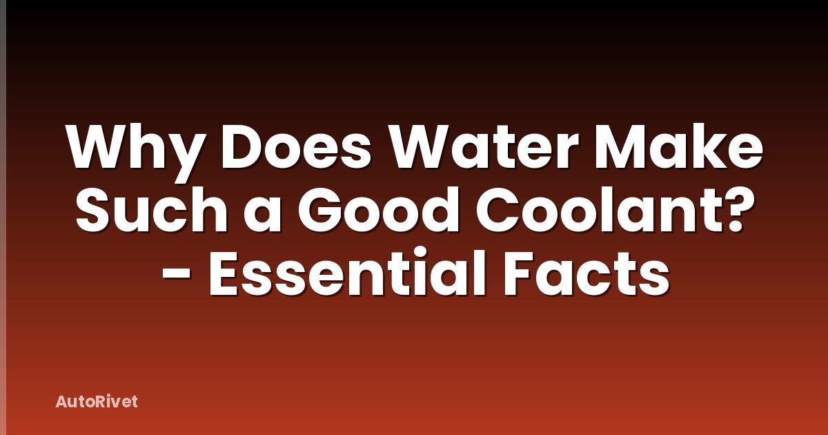 Why Does Water Make Such a Good Coolant? - Essential Facts