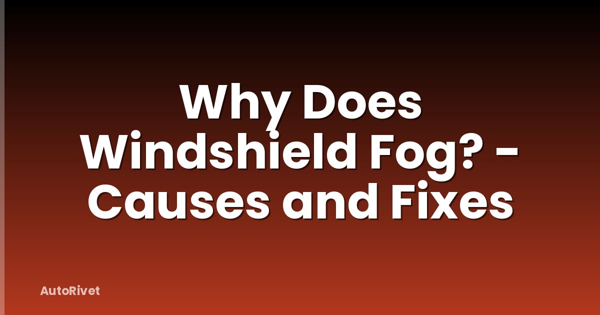 Why Does Windshield Fog? - Causes and Fixes