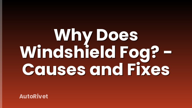 Why Does Windshield Fog? - Causes and Fixes