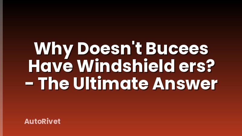 Why Doesn't Bucees Have Windshield ers? - The Ultimate Answer