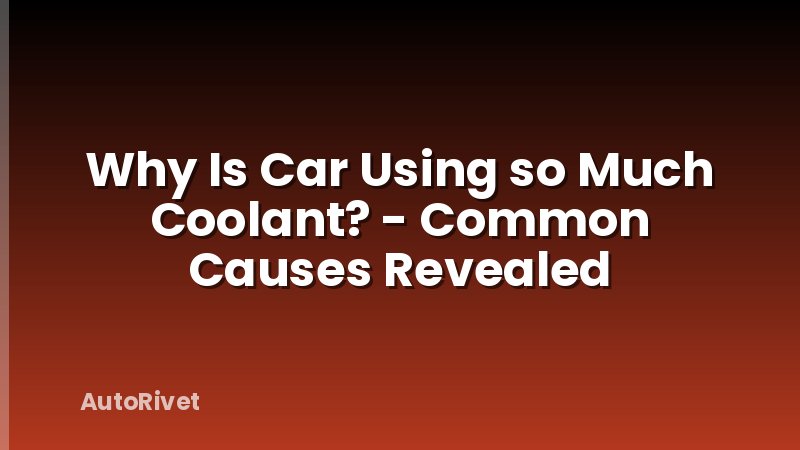Why Is Car Using so Much Coolant? - Common Causes Revealed