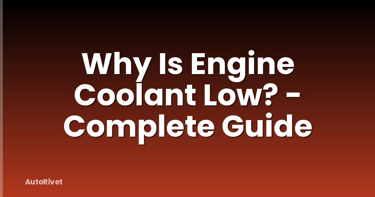 Why Is Engine Coolant Low? - Complete Guide