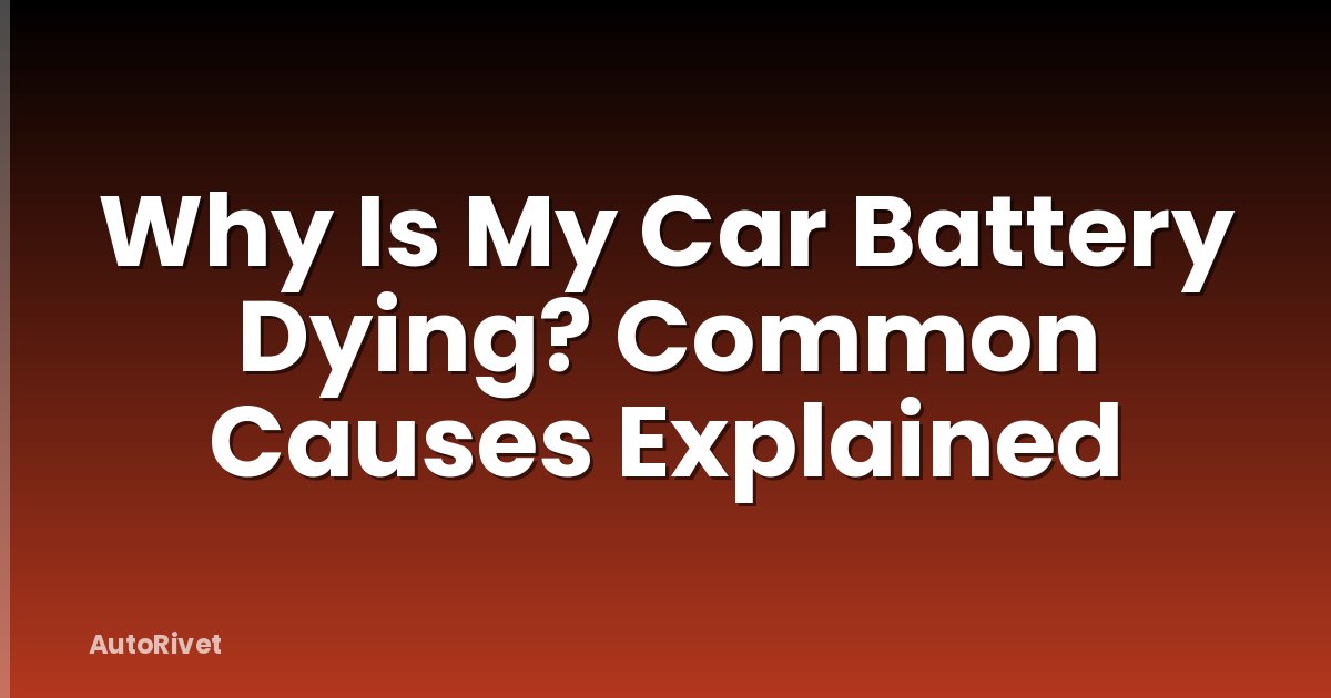 Why Is My Car Battery Dying? Common Causes Explained