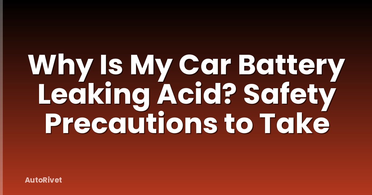 Why Is My Car Battery Leaking Acid? Safety Precautions to Take