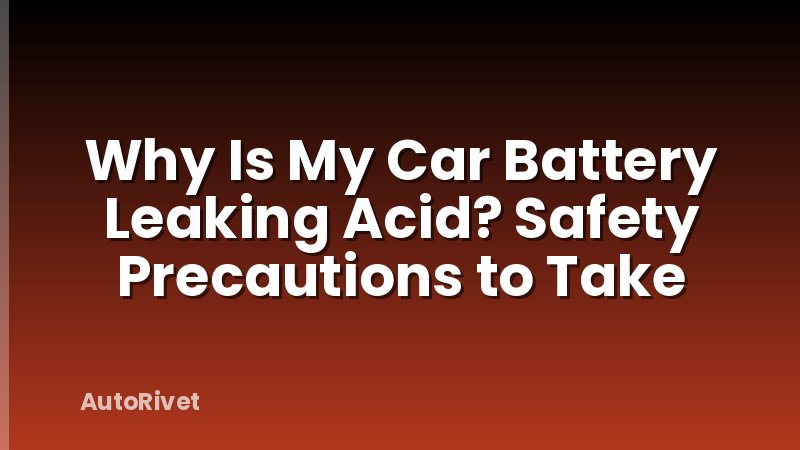 Why Is My Car Battery Leaking Acid? Safety Precautions to Take