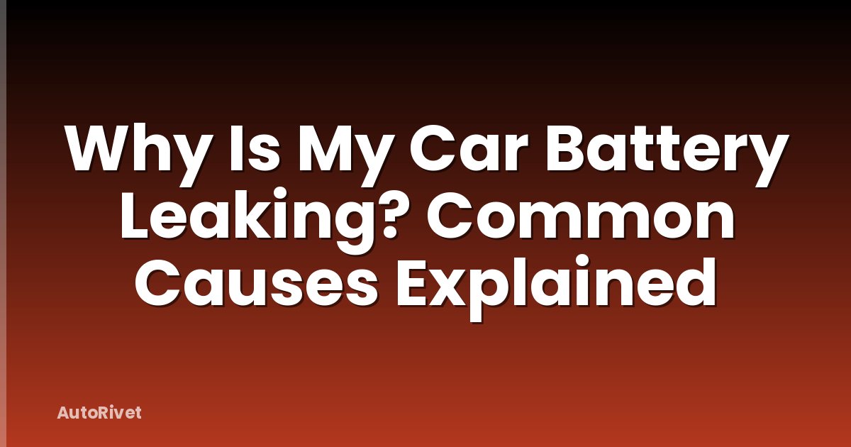 Why Is My Car Battery Leaking? Common Causes Explained