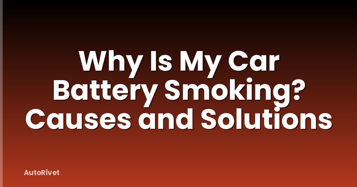 Why Is My Car Battery Smoking? Causes and Solutions