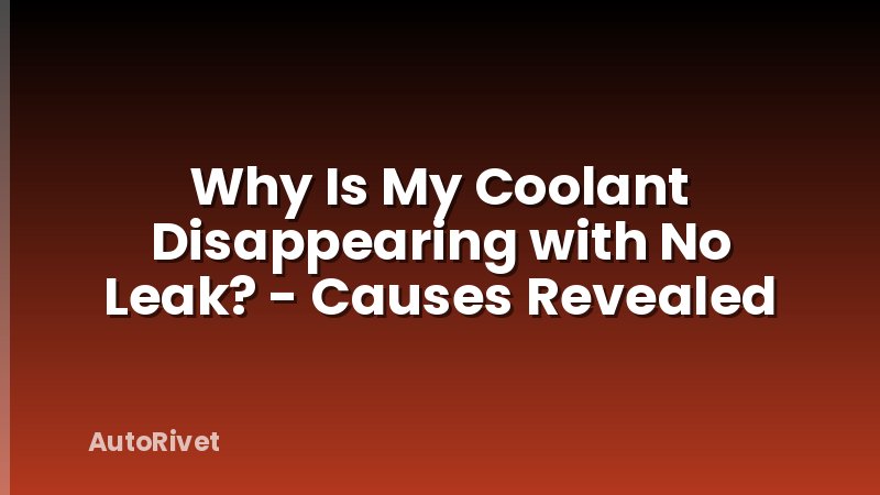 Why Is My Coolant Disappearing with No Leak? - Causes Revealed