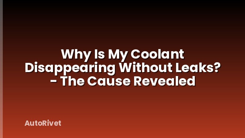 Why Is My Coolant Disappearing Without Leaks? - The Cause Revealed