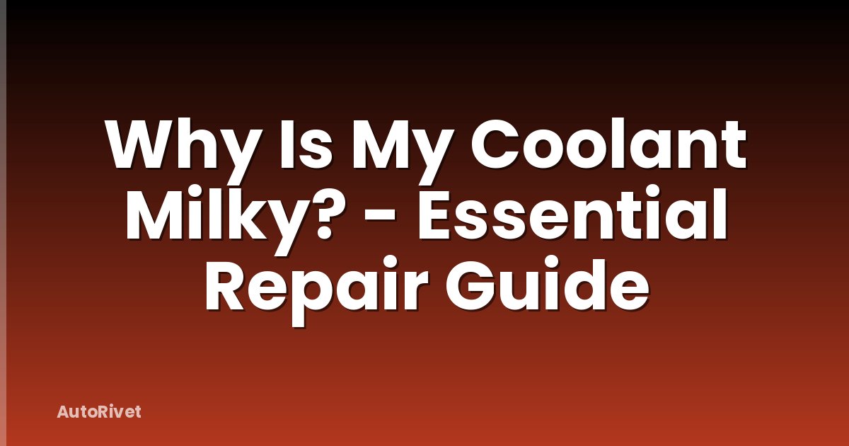 Why Is My Coolant Milky? - Essential Repair Guide
