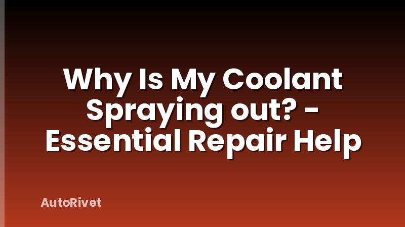 Why Is My Coolant Spraying out? - Essential Repair Help