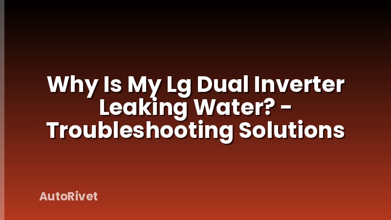 Why Is My Lg Dual Inverter Leaking Water? - Troubleshooting Solutions
