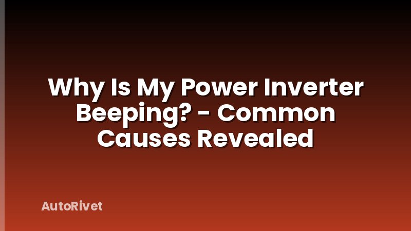 Why Is My Power Inverter Beeping? - Common Causes Revealed