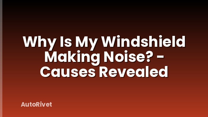 Why Is My Windshield Making Noise? - Causes Revealed