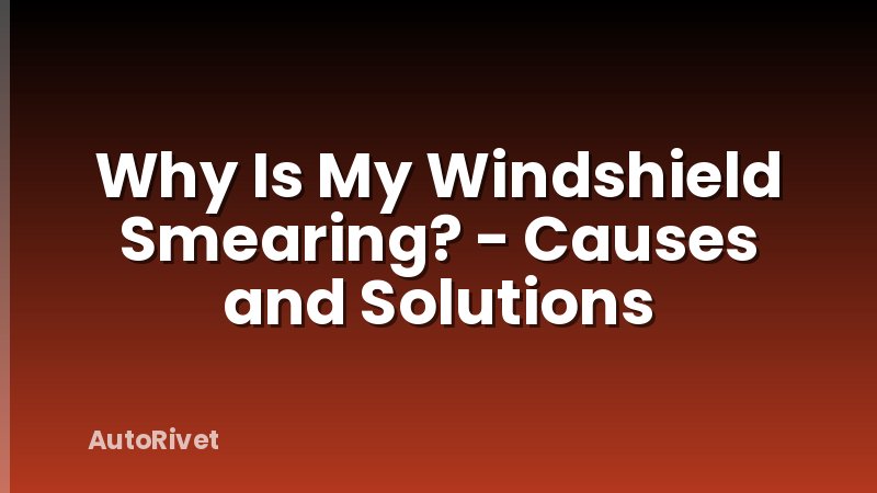 Why Is My Windshield Smearing? - Causes and Solutions