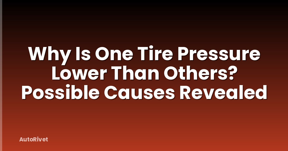Why Is One Tire Pressure Lower Than Others? Possible Causes Revealed