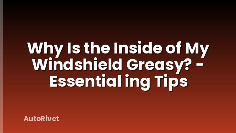 Why Is the Inside of My Windshield Greasy? - Essential ing Tips