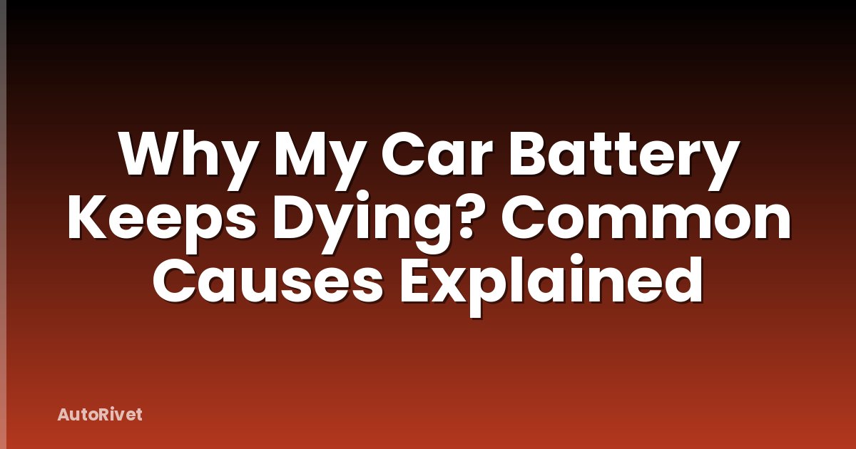 Why My Car Battery Keeps Dying? Common Causes Explained