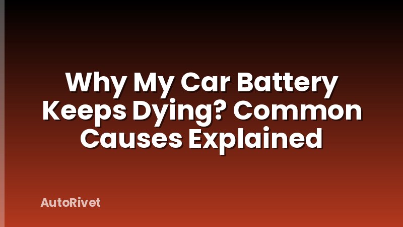 Why My Car Battery Keeps Dying? Common Causes Explained