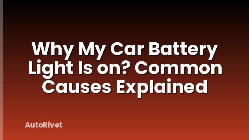 Why My Car Battery Light Is on? Common Causes Explained