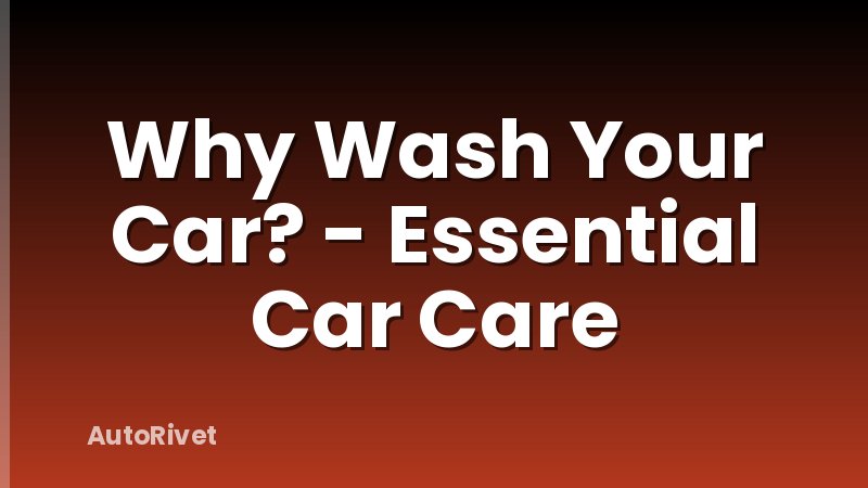 Why Wash Your Car? - Essential Car Care
