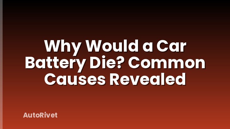Why Would a Car Battery Die? Common Causes Revealed