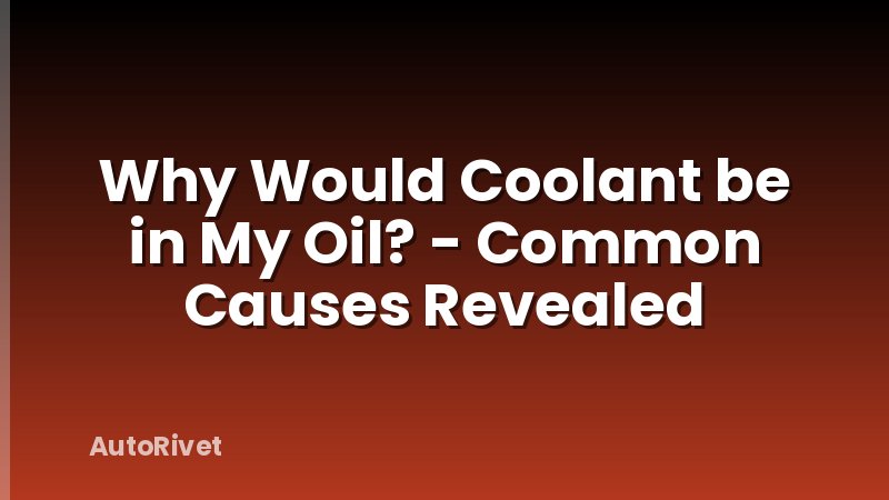 Why Would Coolant be in My Oil? - Common Causes Revealed