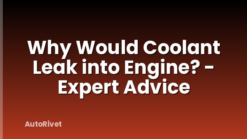 Why Would Coolant Leak into Engine? - Expert Advice