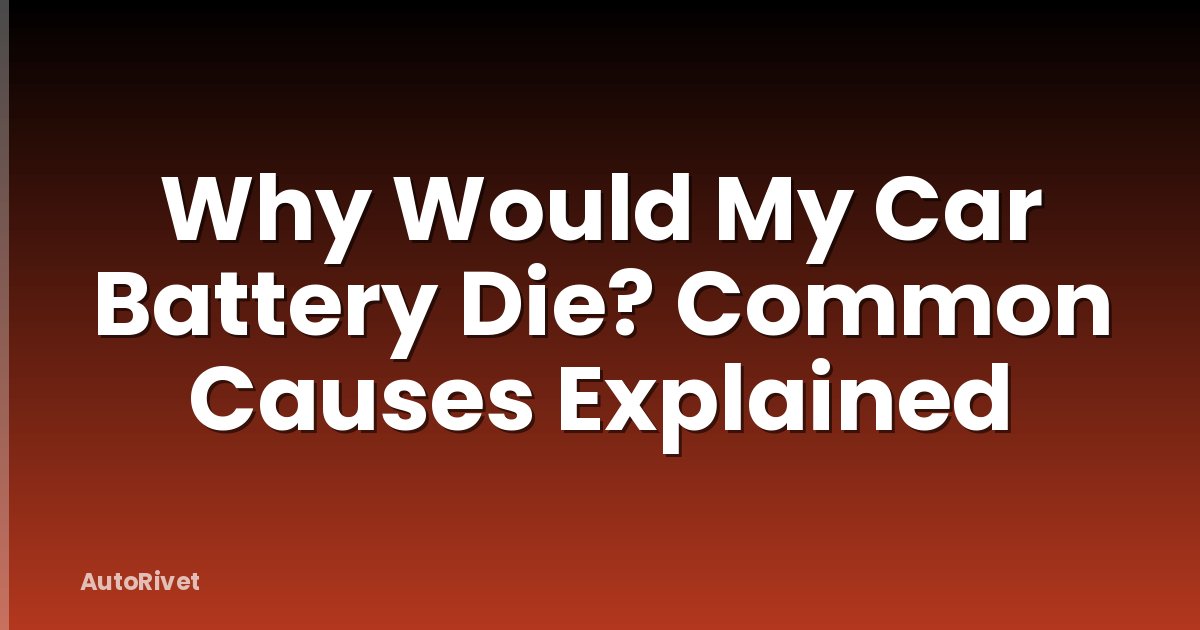 Why Would My Car Battery Die? Common Causes Explained