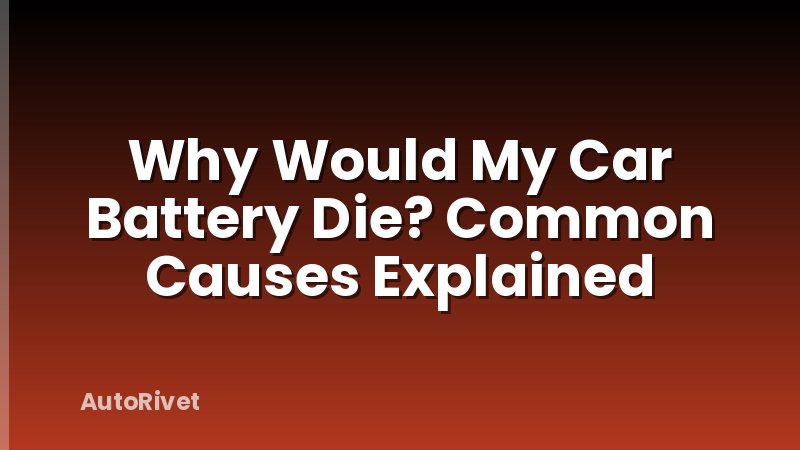 Why Would My Car Battery Die? Common Causes Explained