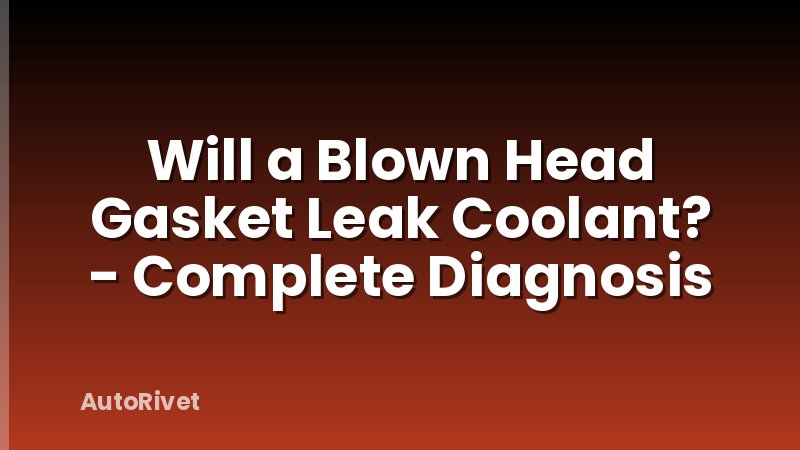 Will a Blown Head Gasket Leak Coolant? - Complete Diagnosis
