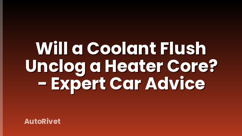 Will a Coolant Flush Unclog a Heater Core? - Expert Car Advice