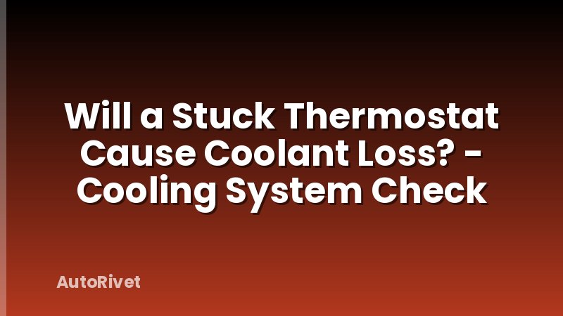 Will a Stuck Thermostat Cause Coolant Loss? - Cooling System Check