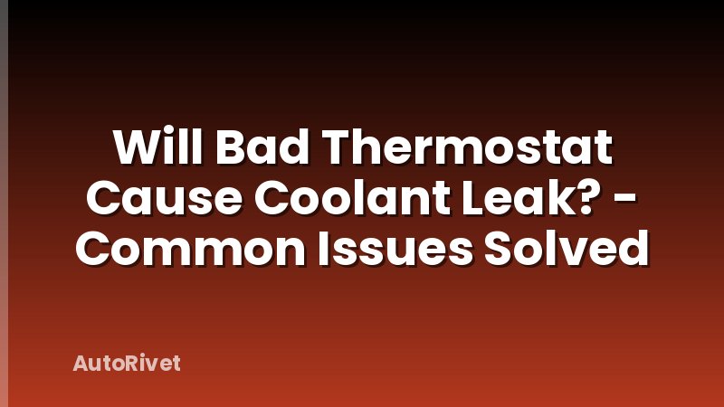 Will Bad Thermostat Cause Coolant Leak? - Common Issues Solved