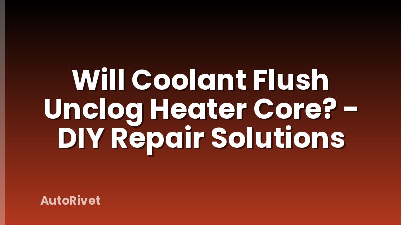 Will Coolant Flush Unclog Heater Core? - DIY Repair Solutions