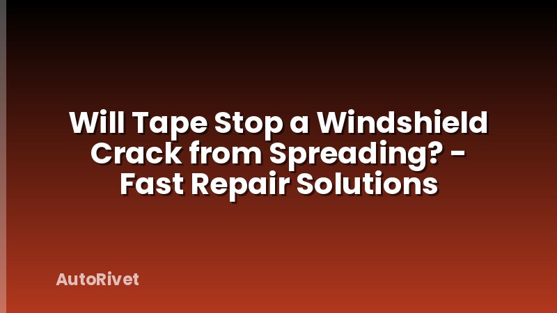 Will Tape Stop a Windshield Crack from Spreading? - Fast Repair Solutions